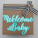 Welcome Baby Girl Box - Hat, snap outfit, swaddle blanket